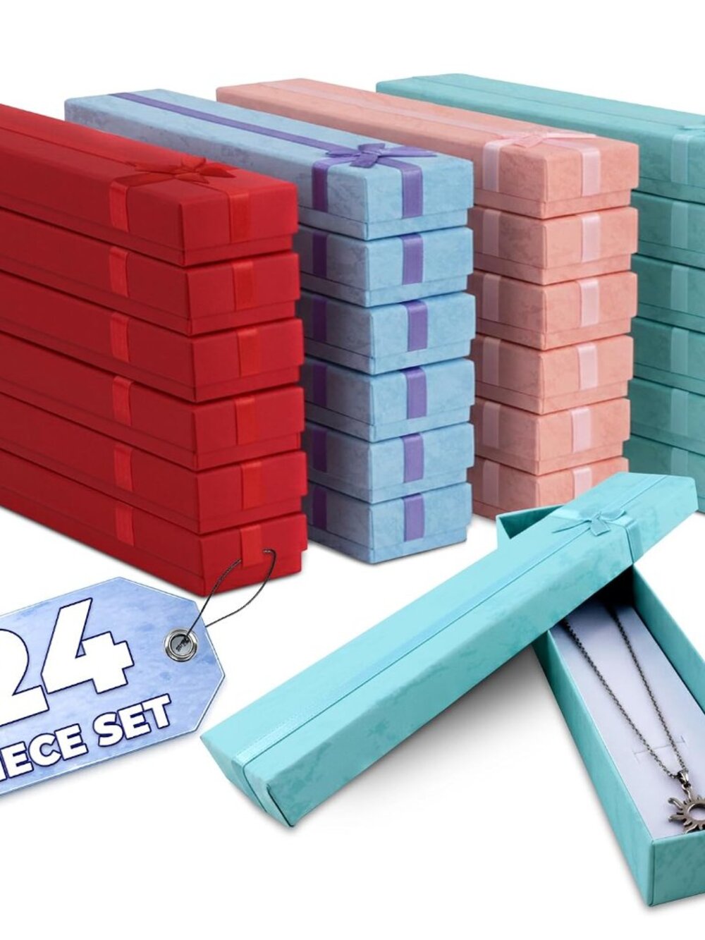 24-Piece Multi-Color Jewelry Gift Box Set for Elegant Gifting
